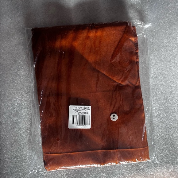 20”x20” Terracota Lamour Satin Napkins (20) - Picture 6 of 6